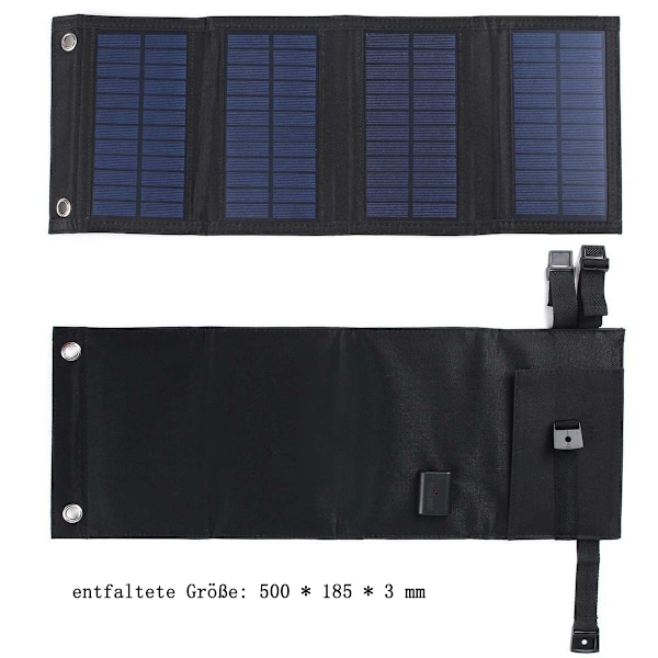 Solpaneler 20W Premium Monokrystallinsk Foldbar Sollader Kompatibel med Solgeneratorer, Telefoner, Tablets, til Udendørsaktiviteter