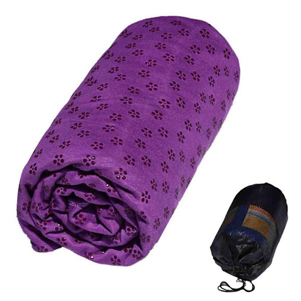 Violetti kuuma jooga mattopyyhe - Hiki imeytyvä, liukumaton