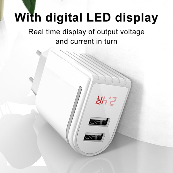 Dual Port Digital Display Lader Kreativ Universell USB Lading