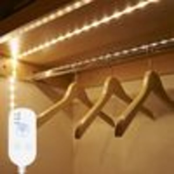 2M LED-strimmel dæmpbar under-enhed lys skab lys strimmel med bevægelsessensor sensor lys til skab køkken trapper, varm hvid