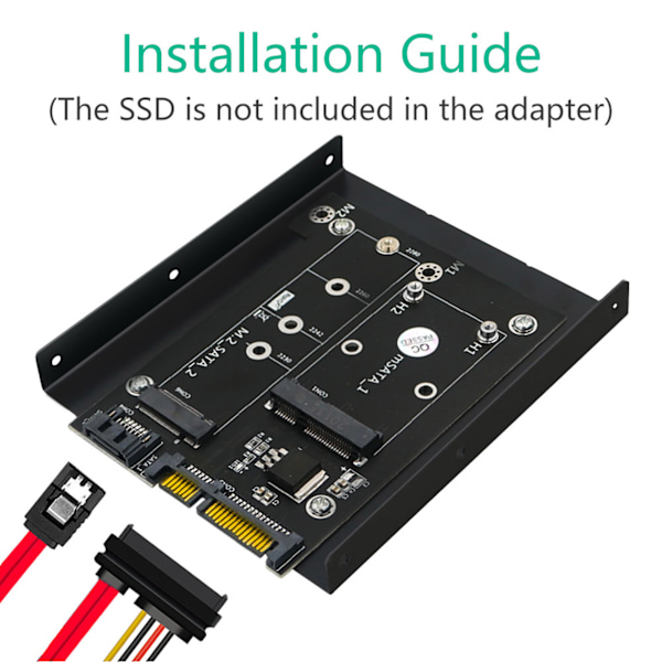 SATA-adapter 2 i 1 MSATA/M2 NGFF SSD till Dual Port SATA3-konverterare med stöd för 3,5-tums hårddisk Datortillbehör