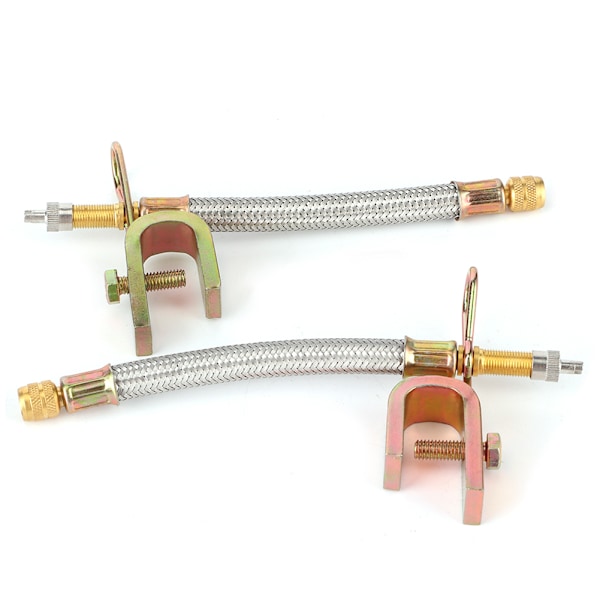2 stk Dekkventilforlengere Adapter Rustfritt Stål Flettet Slange Bil Universal 150mm