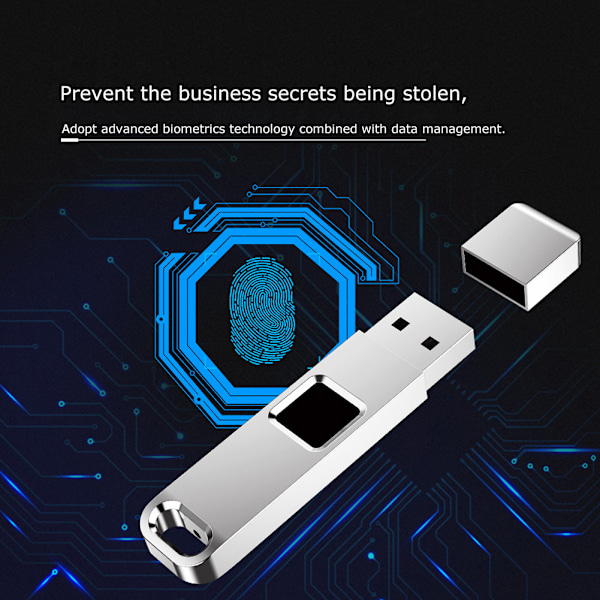 32 Gt:n Muistitikku USB-muistitikku Sormenjälkitunnistuksella USB-ohjain Tietokoneen Salaus U‑Disk Tietoturvaa Varten
