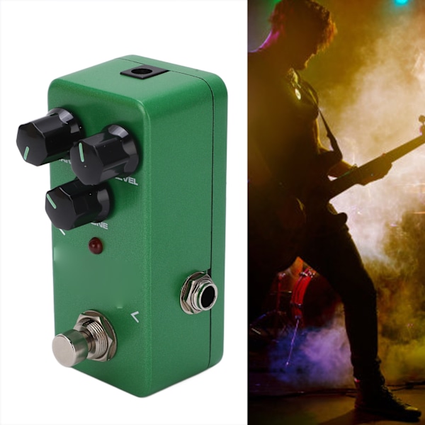 Gitarr Effektpedal OVERDIRVE Mini Enkelt Justerbar Musikinstrument Tillbehör Grön