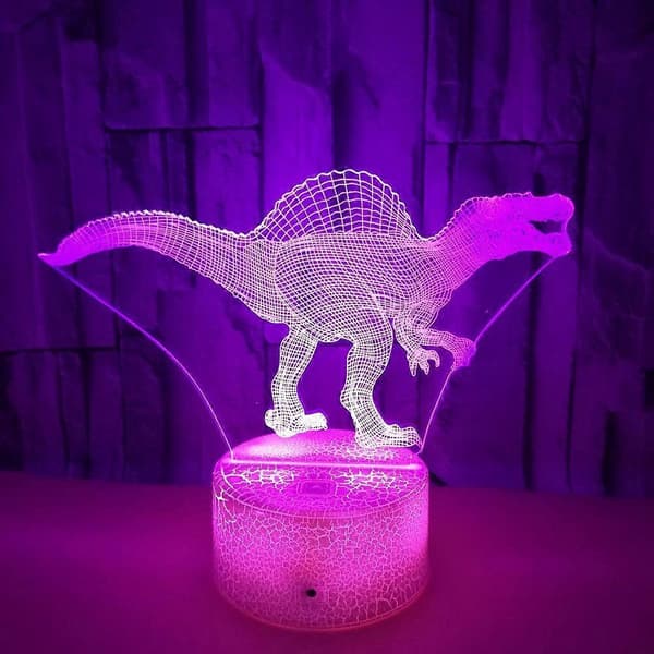 Night Light 3D Lamp 7 Colors Changing LED Night Light with Smart Touch & Remote Control 3D Night Lights (Dinosaur Spinosaurus)