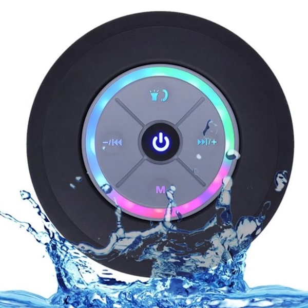 Q9 Kreativ Bad Sugekopp LED Flash Musikk Bluetooth-høyttaler