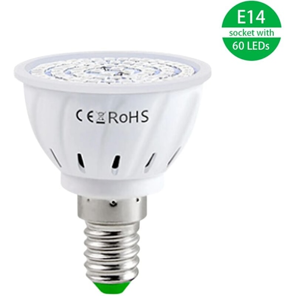 AC220V Full Spectrum LED-växtlampa E14 med 60 LED-växtlampa för hydroponisk växthus inomhusväxter