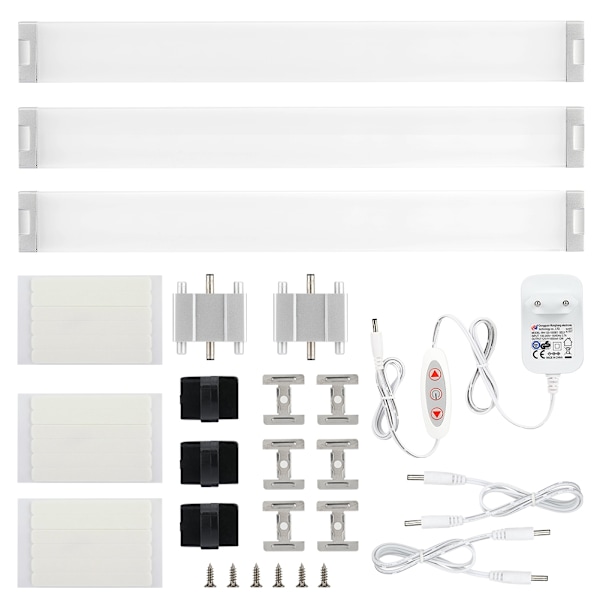 Plug and Play Bänkbelysning, 3 st Varmvita Energibesparande LED-rörarmaturer