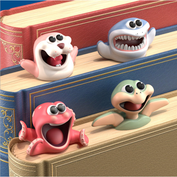 Hauskat kirjanmerkit lapsille, Wacky Pals -kirjanmerkit litistyneet söpöt 3D