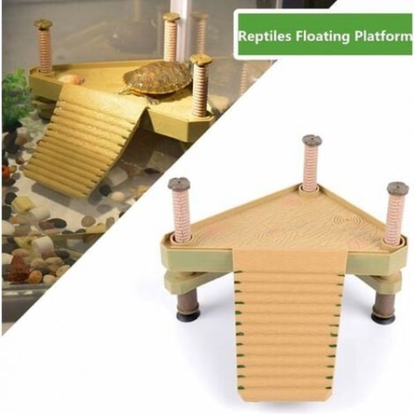 Krybdyr Platform Skildpadde Platform, Flydende Skildpadde Platform med Stige Krybdyr Solbadning, Semi Akvatiske Dyr Ornament Tilbehør Dekoration til Akvarium