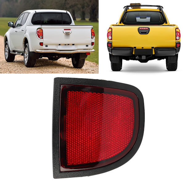 Bakre støtfangerreflektor Rød støtfanger bakside reflektorpanel erstatning for Mitsubishi L200 Triton ML MN 2005 til 2015 Høyre 8355A016