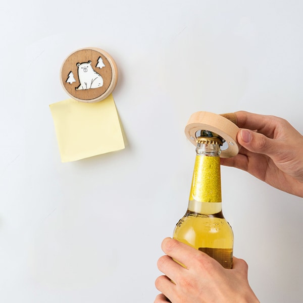 Kreative køleskabsklistermærker, magnetisk bærbar ølåbner