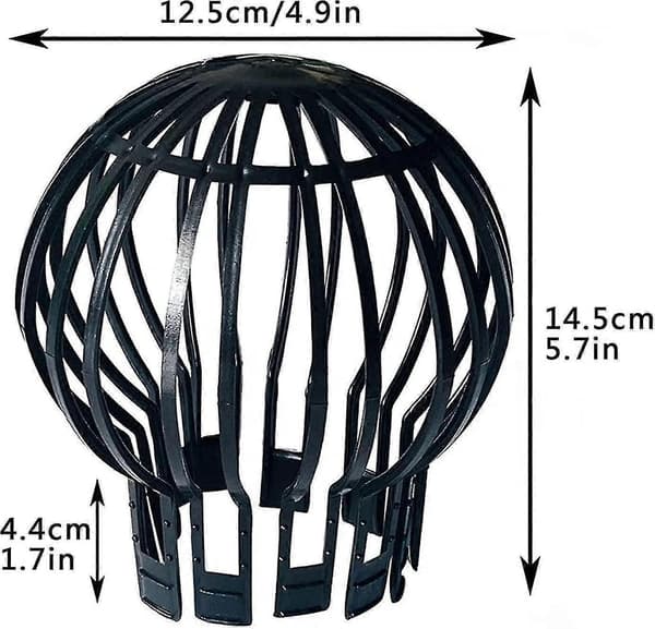 4-pack takfilterkåpa, svart avloppsfilter