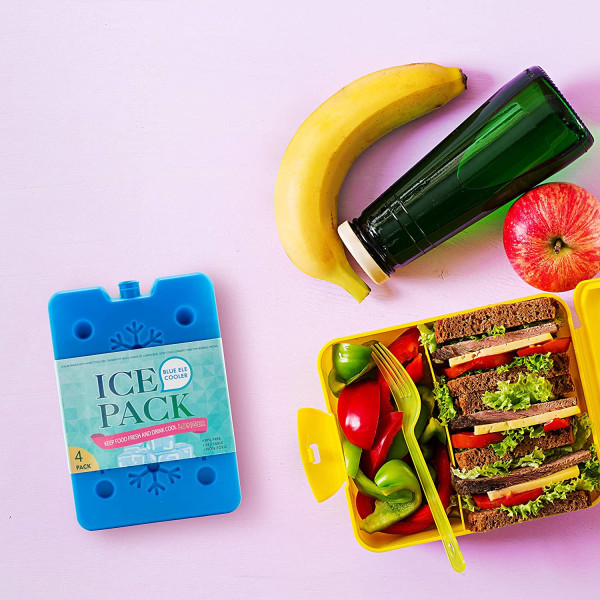 Jääpakkaus lounaslaatikkoon ja -jäähdyttimeen, BPA-vapaa, uudelleenkäytettävä ja pitkä