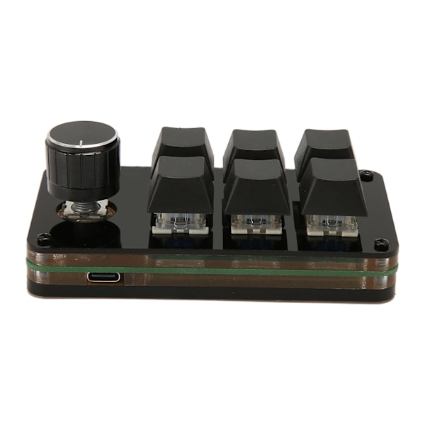 Mini 6-tasters tastatur med knott Hot Swappable Blå bryter Mekanisk tastatur Makro programmeringstastatur for arbeidsspill