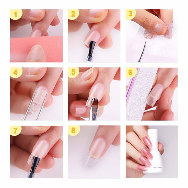 100 st Fibernails för nagelförlängning, Nail Extension