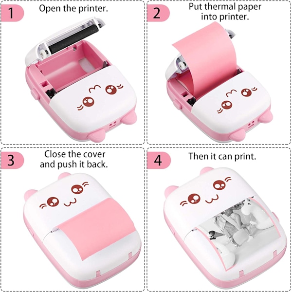 Mini Termisk Fotoprinter Lomme Bærbar Printer Trådløs POS