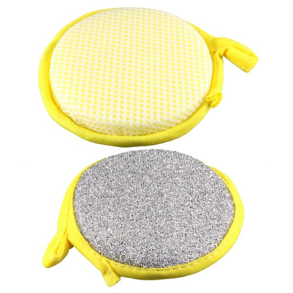 2-pack dubbelsidig skål diskborste skrubbsvamp