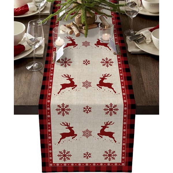 Christmas Snowflake Moose bordsduk, jul heminredning Christmasyan6718 13x120in