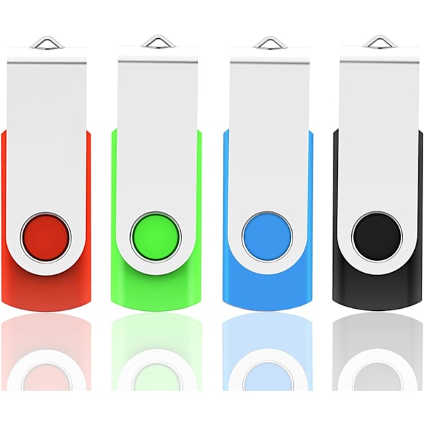 USB-minne 32 GB USB 2.0 Flash-enhet 4 stycken, USB-minne Flash-enhet Minne Stick Tummenhet Pen Drive för bärbar dator PC Windows
