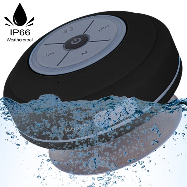 Vedenkestävä Bluetooth LED-suihkukaiutin FM-radio