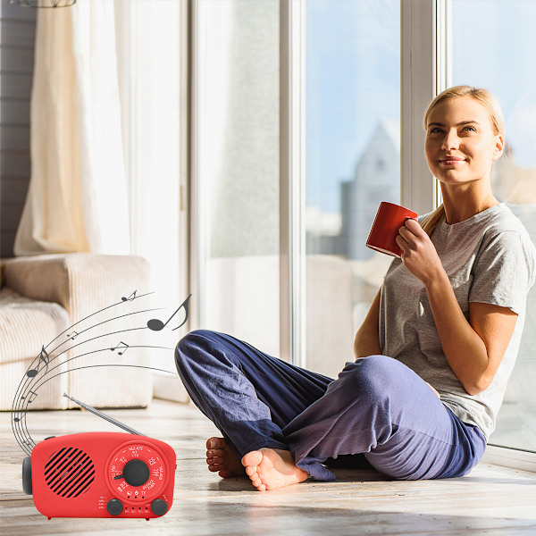 Solardriven nödhandvev väderradio, bärbar självdriven NOAA AM/FM-radio