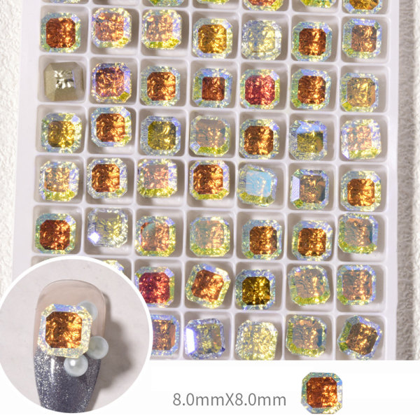 24PCS Nail Art Rhinestones, Nail Diamonds 3D Glas Kristall Nail