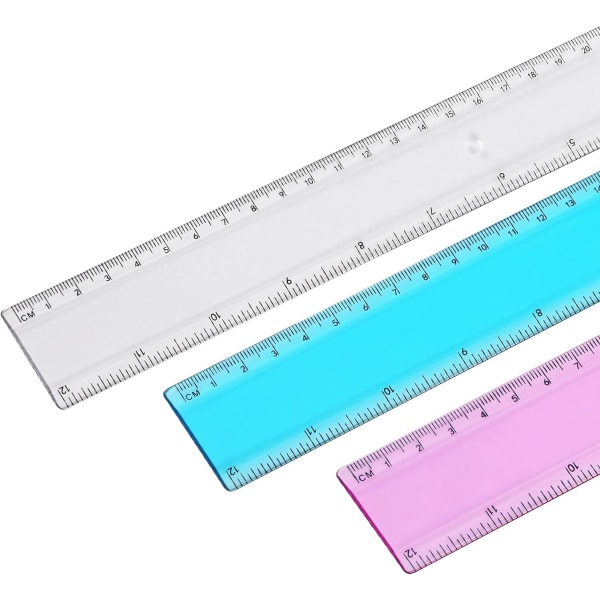 Farvet plastik lineal lige lineal assorteret farve lineal måling