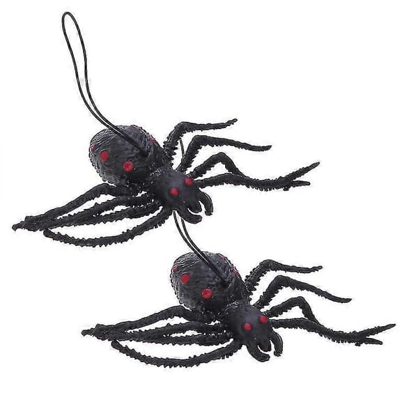 2 stk. Halloween-edderkopper til Halloween-udsmykning