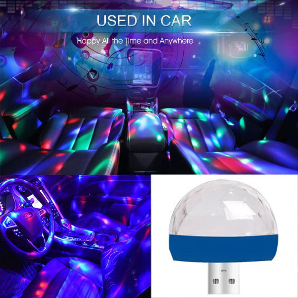 USB Mini Disco Light, Party Lights Ball Sound Activated, DJ Disc