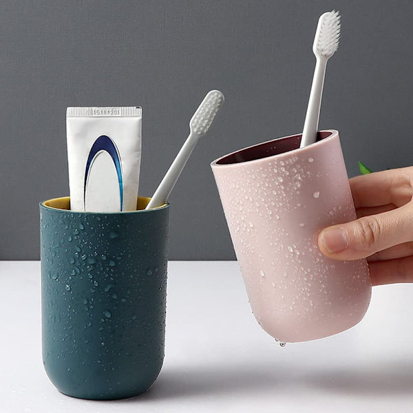 Badeværelse Tandbørste Kop, Plastik Tandbørsteholder, Genanvendelig