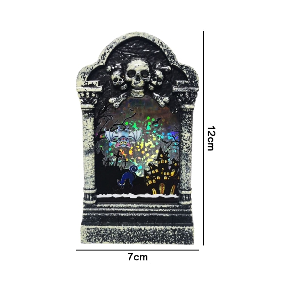 2st Gravstensbelysning, Halloween LED-gravstenar Skull Graveyard