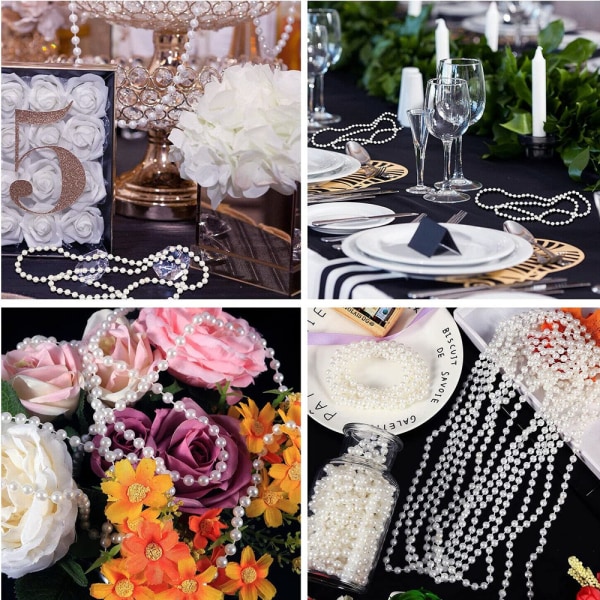 Rullpärlor Pärlor DIY Fest Girlang Bröllop Centerpieces Brud