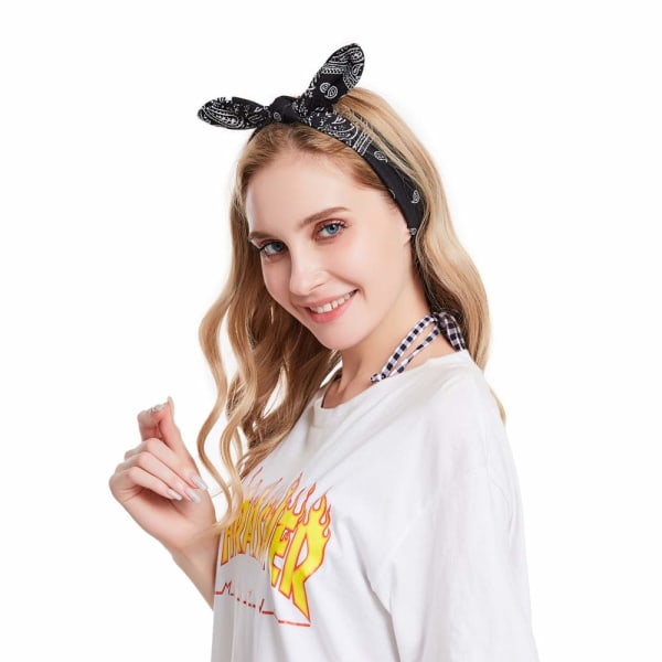 Yeshan Boho buehovedbånd til kvinder Vintage Paisley Bandana