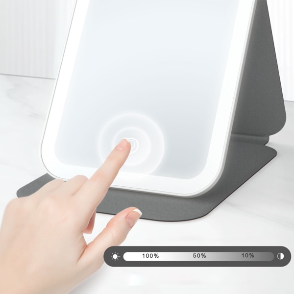 Sminkspegel med lampor 360° rotation pekskärm 3 färger