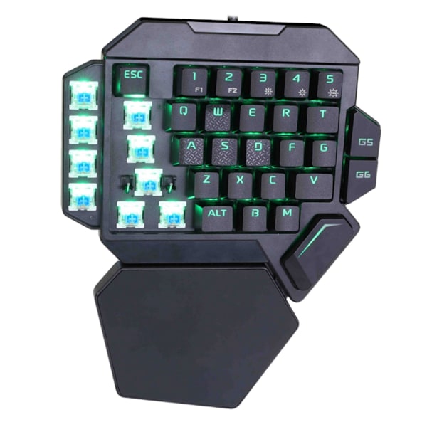 Enhands tangentbord RGB Blacklight mekaniskt tangentbord med makrodefinitionsfunktion