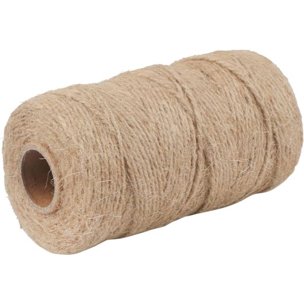 100M Jutegarn Hagearbeid Garn Tau 2MM Naturlig Jute Garn