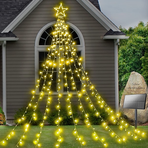 Solar Yard Decorations Star Lights 317 LED 8 Modes Outdoor Water