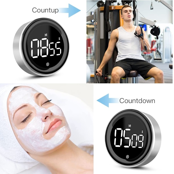 Digital Kök Timer Rotation Nedräkningstimer Magnetisk Uppräkning