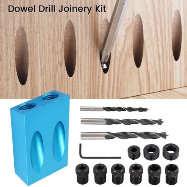 14 st Pocket Hole Screw Jig 15 grader Dubbelborr Snickeri Kit