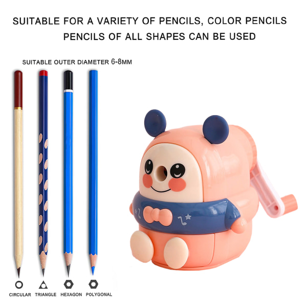 Blyantspidser Søde manuelle blyantspidsere til børn