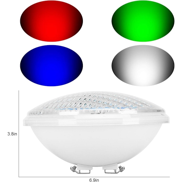 Kingwei RGBW 40W Swimmingpool Lampe PAR56, LED Swimmingpool Spotlight Vandtæt IP68, LED Nedsænkelig Swimmingpool Lys 12V DC/AC, Multicolor