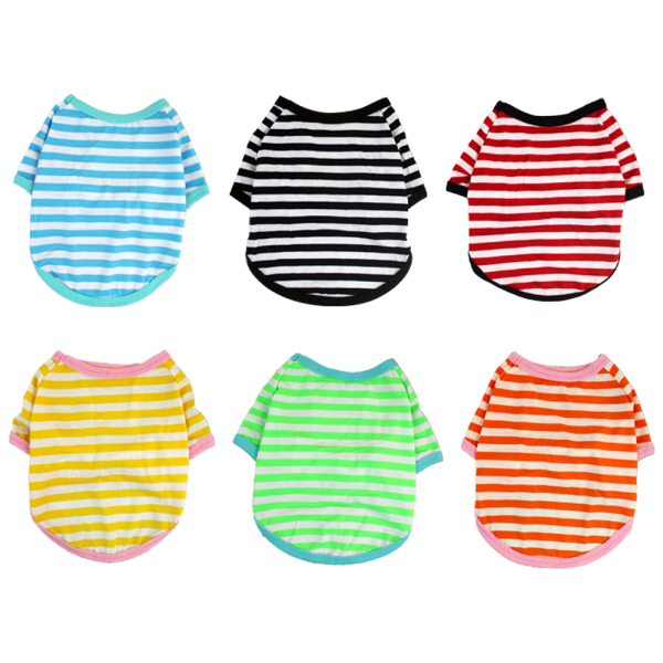 Striped T-Shirt Dog Shirt Breathable Pet Apparel Colorful