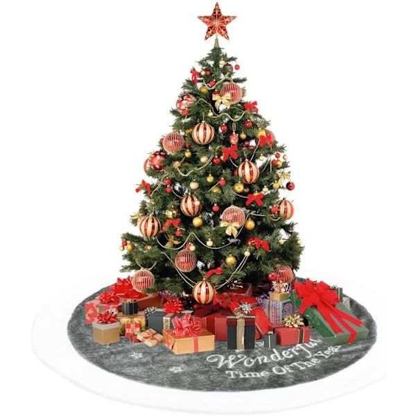 Anyingkai Tannenbaumdecke Rund Fell,Weihnachtsbaum