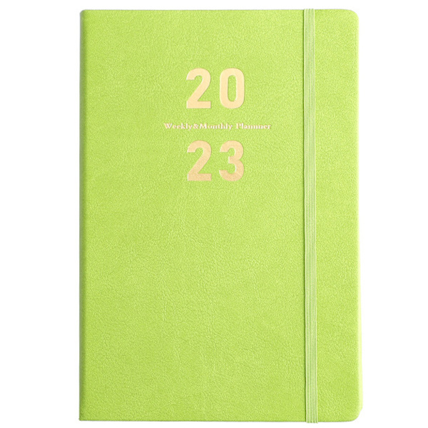 Planlægger 2023, 2023 Agenda bog Hard face notebook med pen,