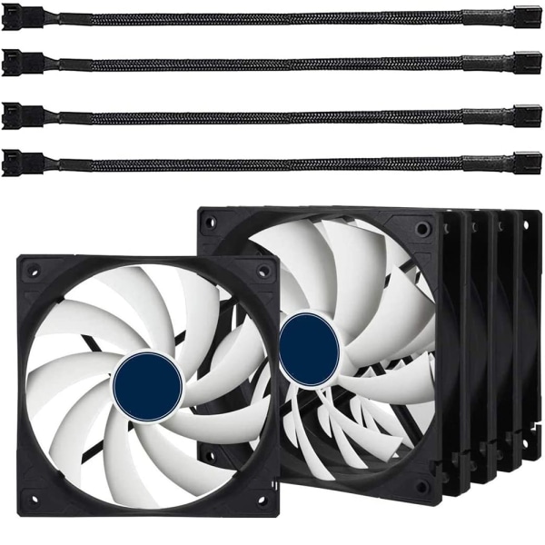 Gebildet 10 kpl 4-pin PWM-tuulettimen jatkokaapeliliitin Koteloitu punotut hihat Jatkokaapeli Tuuletin Uros naaras (26,5 cm)