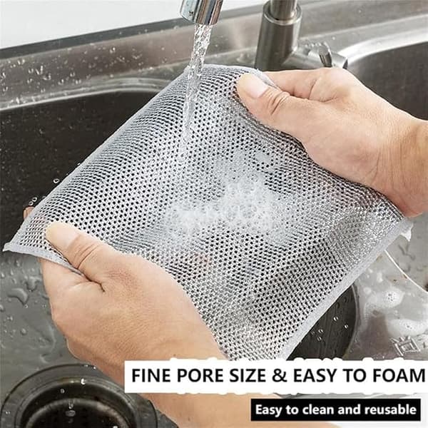 10-pakke multifunksjonelle stålullsskrubbere - ripefrie skureputer-FX-