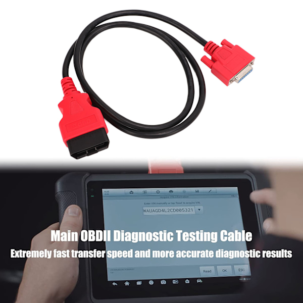 OBD2 Skannerkabel Diagnostisk Sladd Adapter med 15-stiftskontakt för Maxisys MS906 MS906TS