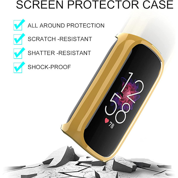 [2-pack] case för Fitbit Luxe, tillbehör med full täckning