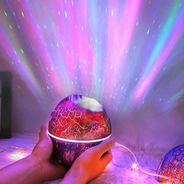 Fyra dinosaurieägg stjärnhimmel lampor, galaxprojektionslampor,